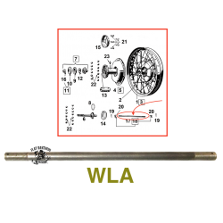 Axe de roue avant WLA - NOS